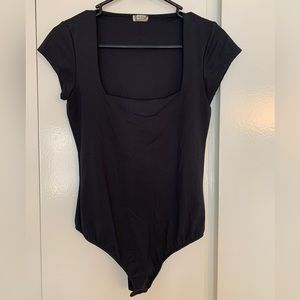 Size Medium Black Square Neck Body Suit